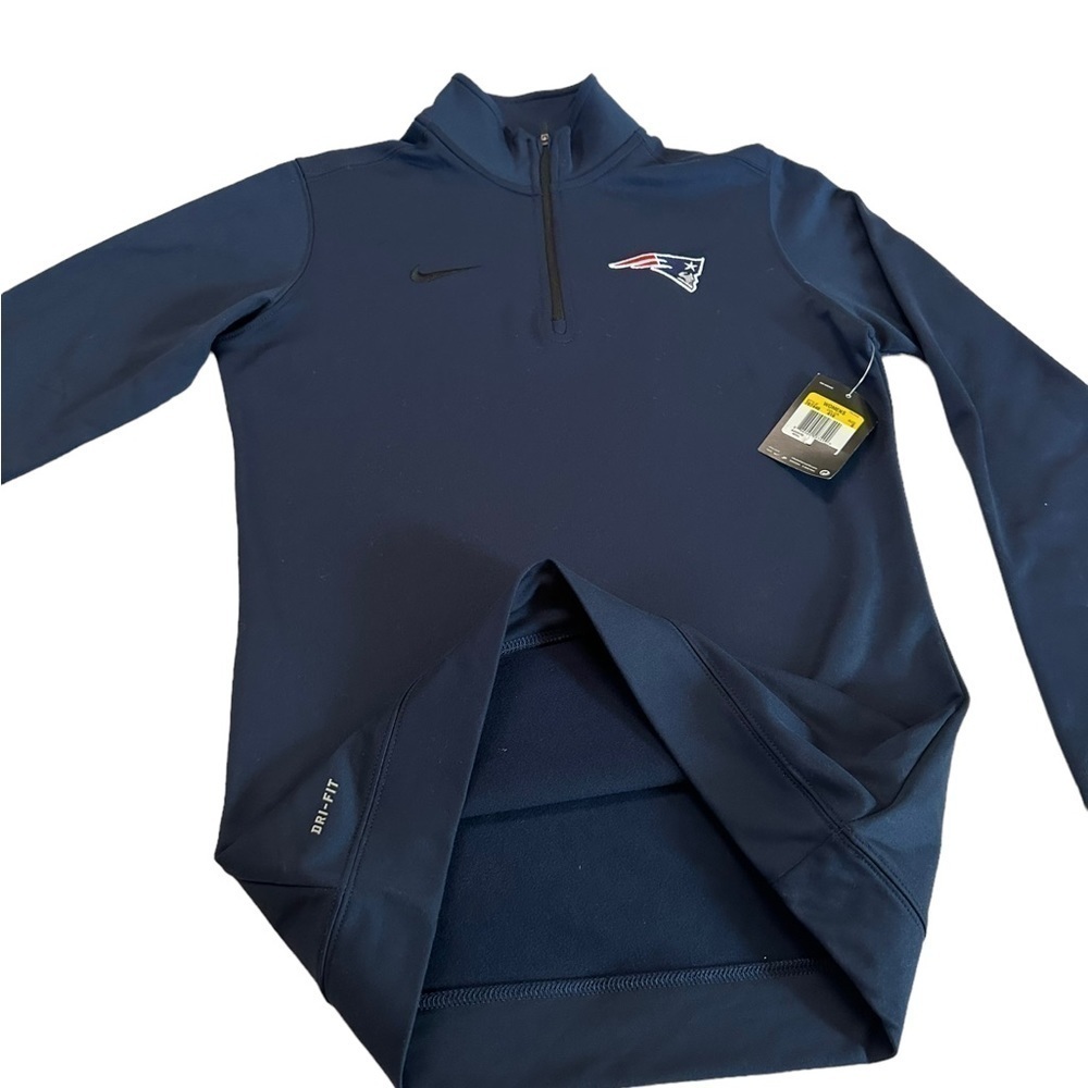 New England Patriots Nike Dri-Fit Half Zip Pullover Navy NFL Size Small NWT - Picture 7 of 17